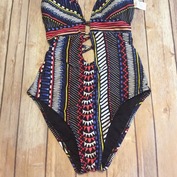 Bar III XS Maillot Vessi Tribal Print Monokini - Picture 5 of 12